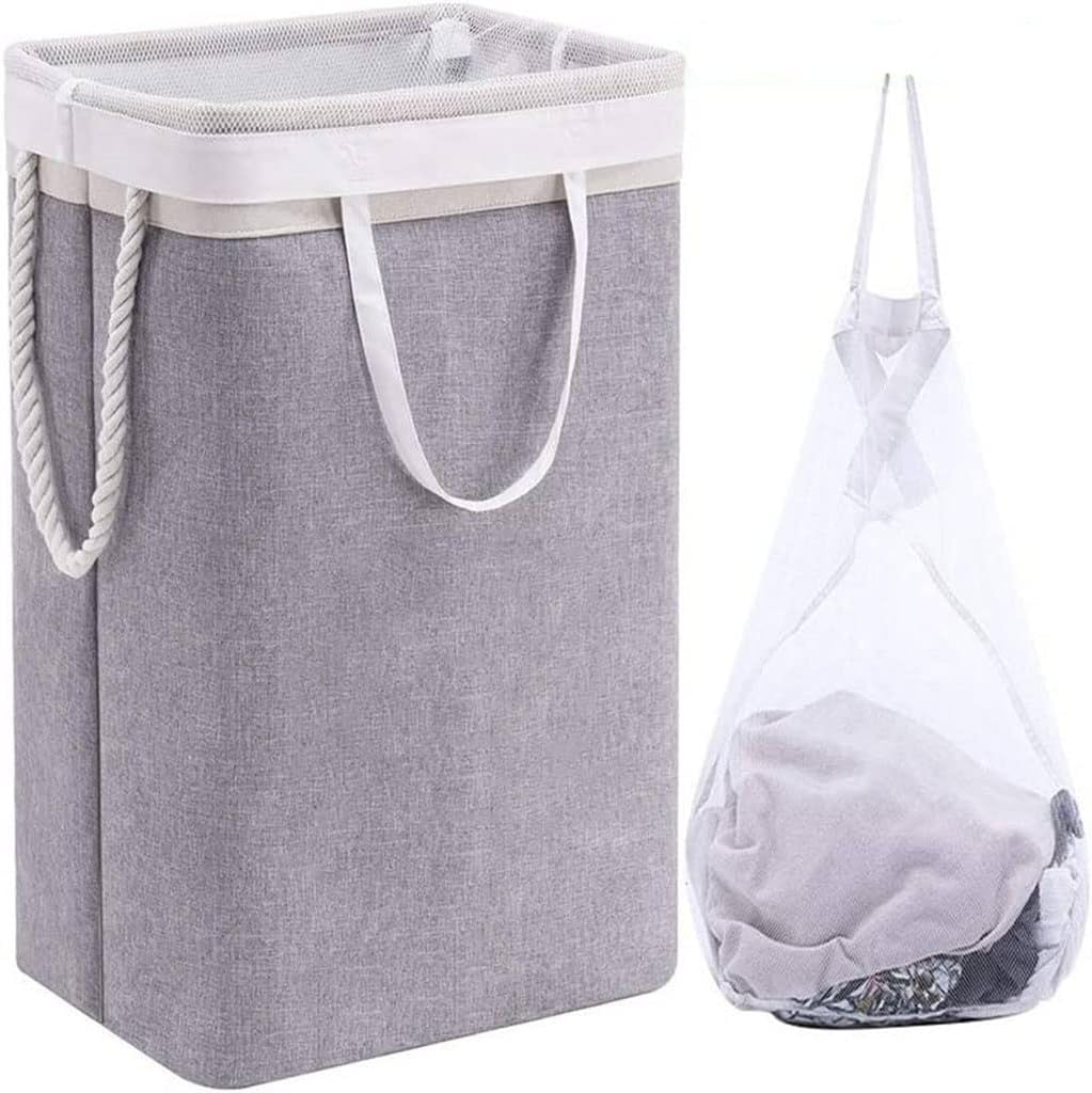 Choisissez ce panier a linge qui se replie apres usage avec une poignee de prise en main
