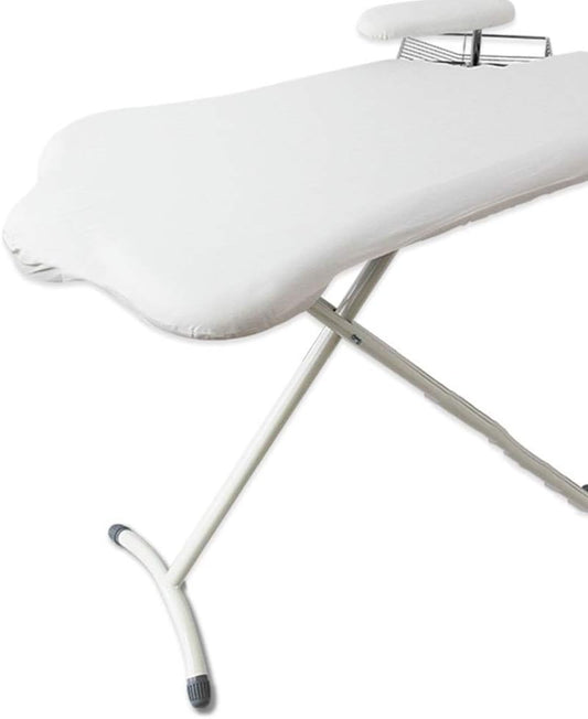 Decouvrez la table de repassage a structure renforcee en coloris blanc et gris