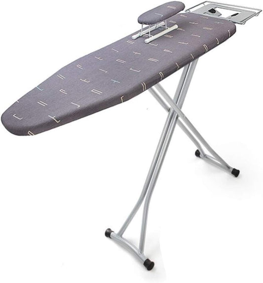 La table de repassage integre une partie textile en coton