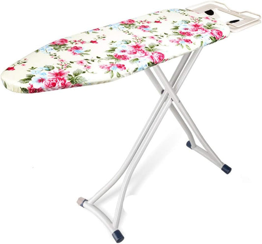 Cette table de repassage propose une surface laissant passer la vapeur avec une partie textile en coton