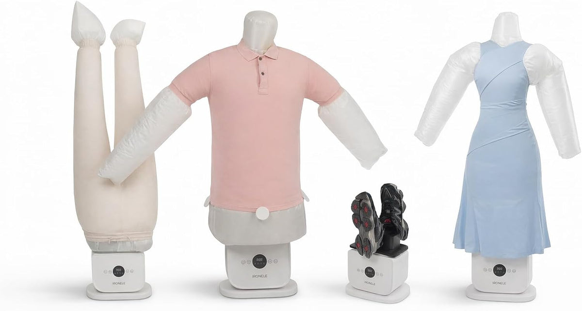 Un mannequin de repassage se decline en coloris gris et blanc