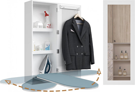 Ce miroir comporte une structure pliante