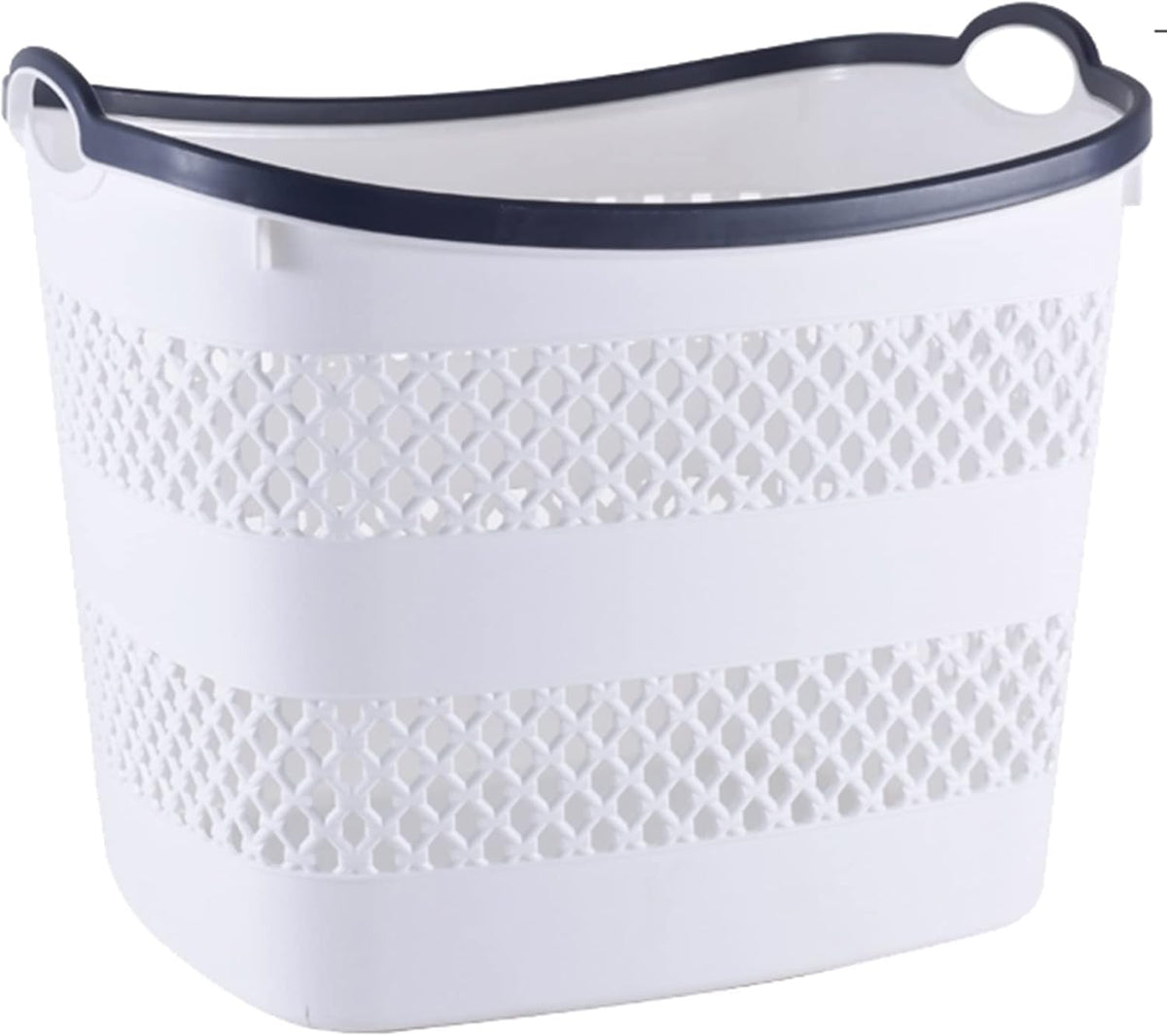 Le panier a linge avec poignee de maintien, avec des elements en plastique