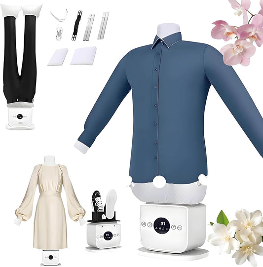 Ce mannequin de repassage a temperature ajustable, avec une fonction vapeur verticale