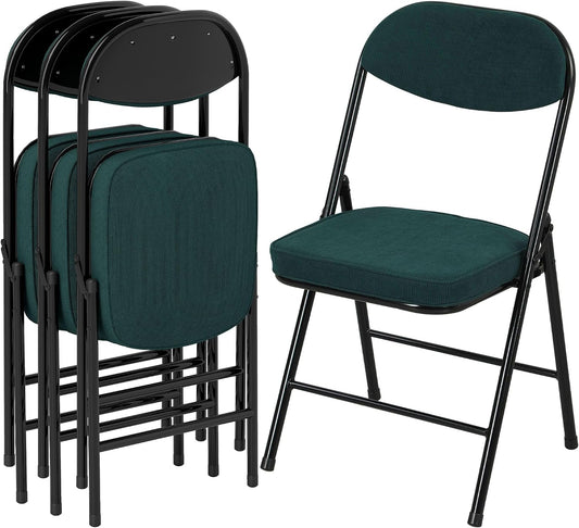 La chaise propose des elements metalliques avec une structure pliante